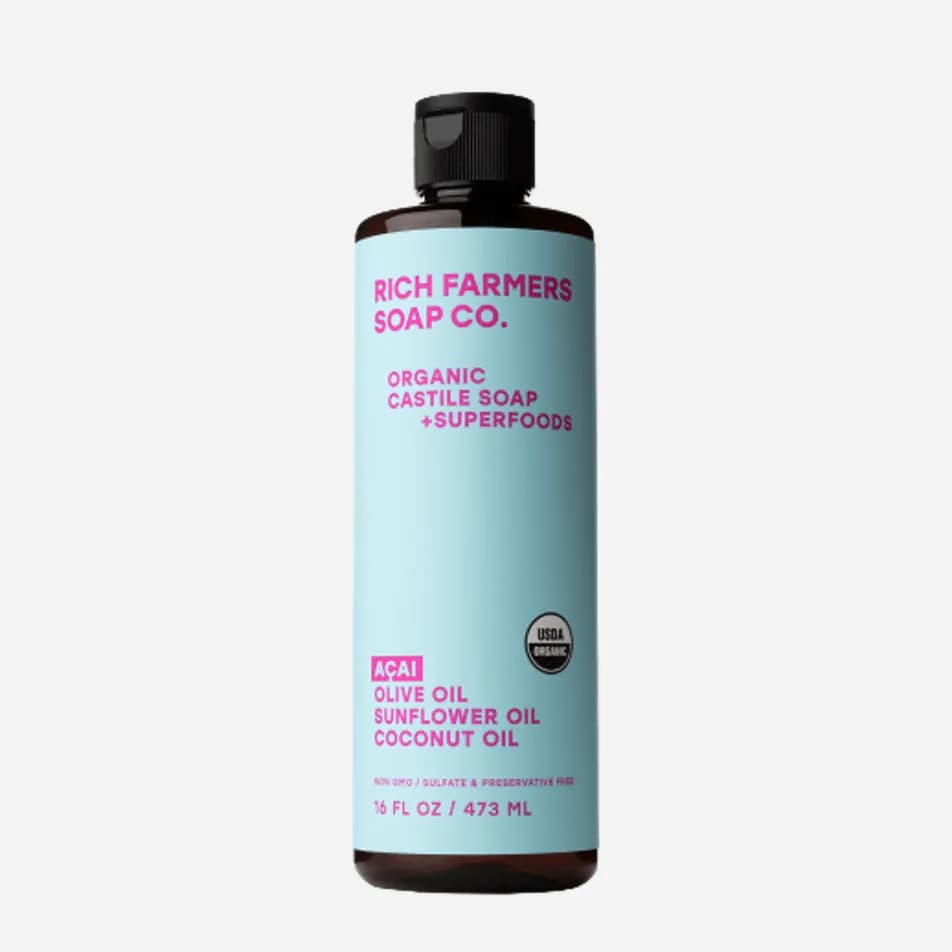 Rich Farmers Organic Liquid Castile Soap Acai Berry 473ml