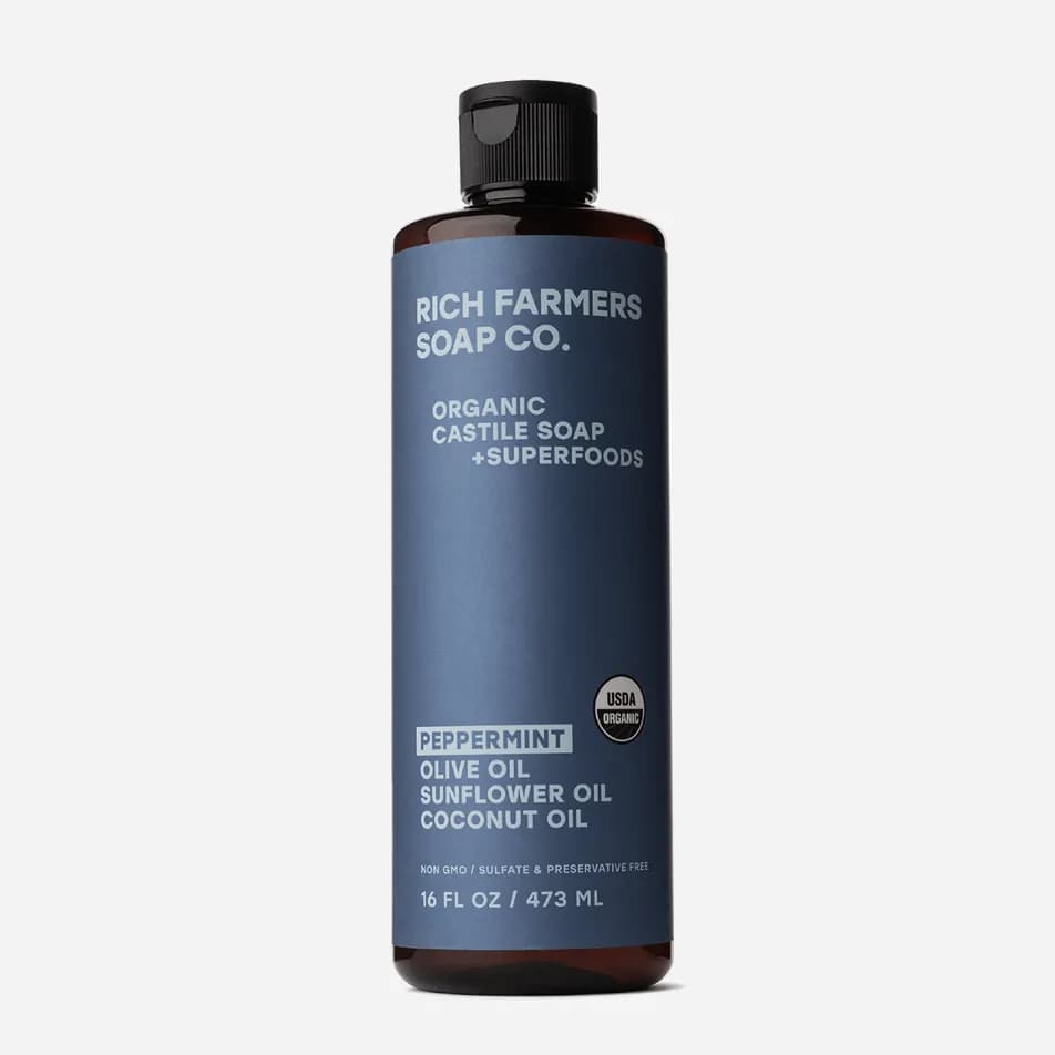 Rich Farmers Organic Liquid Castile Soap Peppermint 473ml
