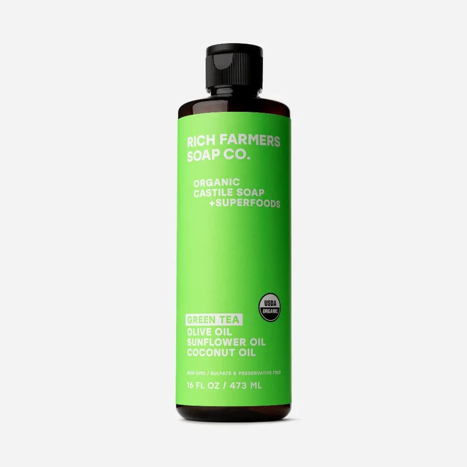 Rich Farmers Organic Liquid Castile Soap Green Tea 473ml