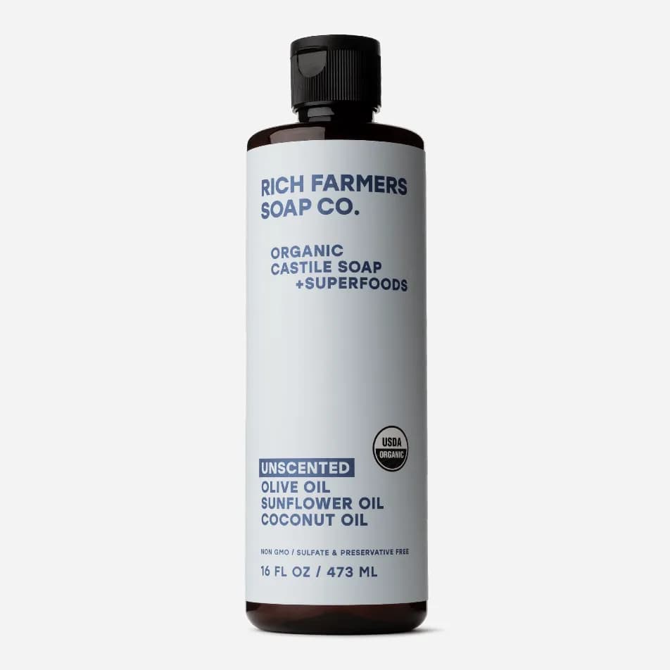 Rich Farmers Organic Liquid Castile Soap Unscented 473ml